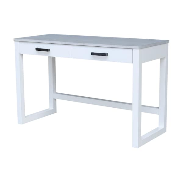 International Concepts Carson Solid Wood Desk with 2 Drawers - Chalk/White OF128-71 - main